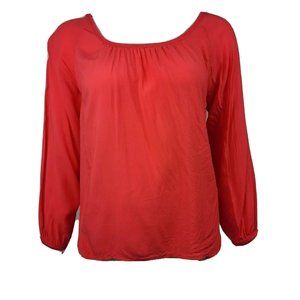 ANN TAYLOR LOFT Solid All Pink Long Sleeve Top Womens Size S Small